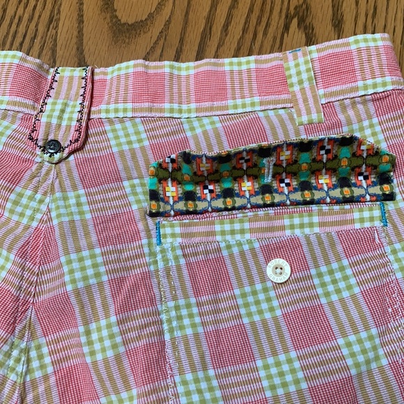 Robert Graham Men’s Pink and Yellow Plaid Shorts - Picture 5 of 10